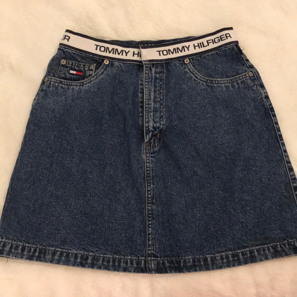 Vintage 90s logo Tommy Hilfiger Denim skirt